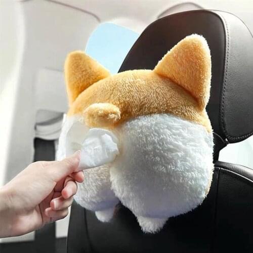 Funny Car Tissue Box Soft Paper Napkin Case Cute Animals Auto Creative Seat Storage Holder Car Decoration Styling Accessories