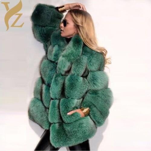 Worm Coats Natural Fox Fur Coat For Women Real Fur Jackets Stand Collar Warm Wide Strips Fur Outerwear Women Tops And Blouses