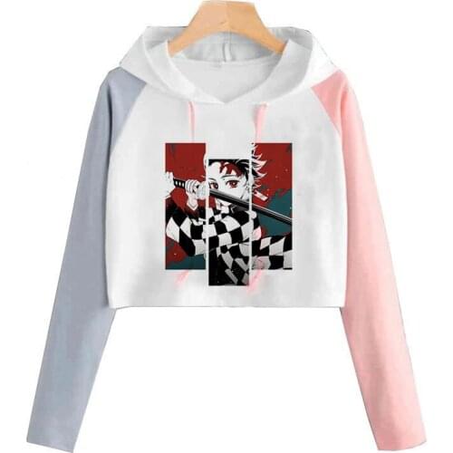 Kawaii Japanese Anime Demon Slayer Hoodies Women Harajuku Cartoon Kimetsu No Yaiba Graphic Hoody Korean Style Sweatshirts Female