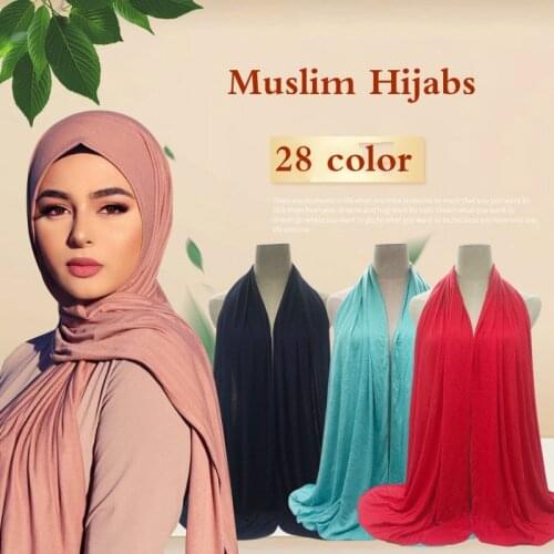 Women Muslim Mercerized Cotton Modal Hijab Scarf Femme Musulman Soft Cotton Headscarf Islamic Hijab Shawls and Wraps 170cm*55cm