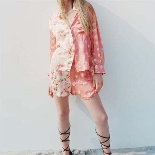 ZXQJ Women 2021 Fashion Patchwork Print Shorts Vintage High Elastic Waist Female Short Pants Mujer