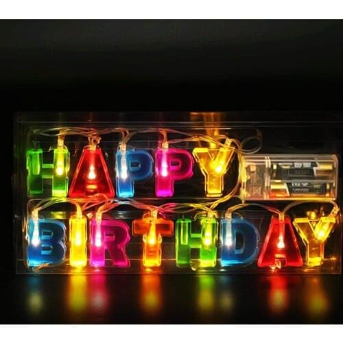 1.5M Happy Birthday Letter Lamp Night light Hanging Lamp Birthday Decoration Party Holiday Decorations LED Light String