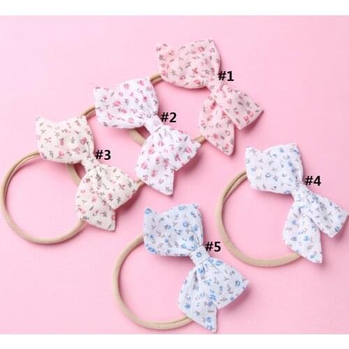 10 pcs/lot , Floral Sailor Bow Nylon headbands or hair clips , school girl hair bow headbands, Spring Fall Bows