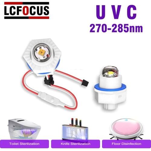 LED Utraviolet C Lamp UVC 270-285nm Deep Ultraviolet DC 24V For Air Water Purification, Disinfection And Sterilization