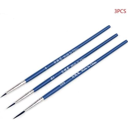 3pcs 0 00 000 Hook Line Pen Professional Fine Tip Drawing Brushes for Acrylic B95C