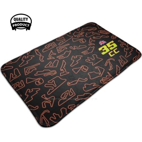 36 Cc - Circuits Pattern Soft Foot Pad Room Goods Rug Carpet Motorcycle Motorbike Bike Moto Racing Motorcycling Race Gp Track