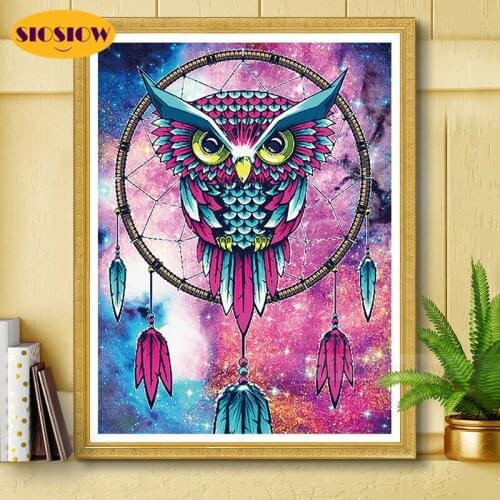 5D DIY Diamond Painting colour Cartoon Owl Diamond Embroidery Animal Picture Full Square Round Cross Stitch Hobby Handmade Gift