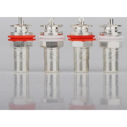 8Pcs Hi-end Silver Plated Brass RCA Phono Chassis Panel Mount Female Socket Adapter Hifi Audio RCA Scoket Connector