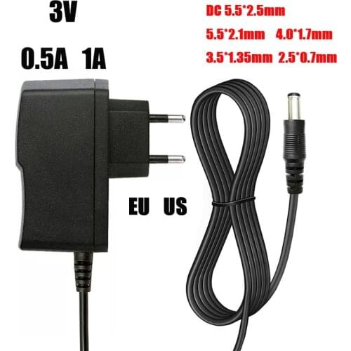 AC 100-240V DC 3V 1A 1000ma AC/DC Adapter Converter Adapter 3V EU US Plug Charger Power Supply For MINI micro dc motor