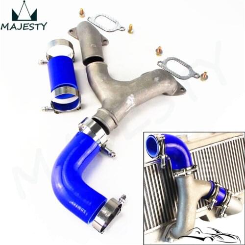 ALUMINUM TOP MOUNT INTERCOOLER Y-PIPE kit Blue FIT FOR 02-07 SU*BARU IMPREZA WRXGD/GG