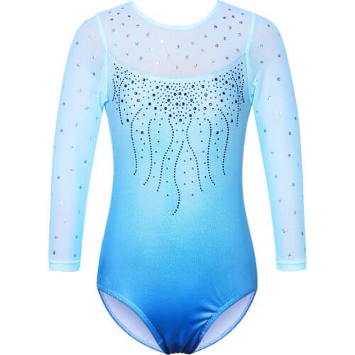 BAOHULU 5-14 years Beautiful Girls High Quality Long Sleeve Gymnastics ballet Leotards Acrobatics