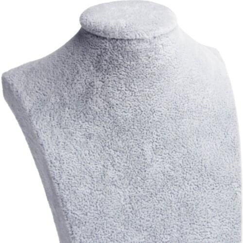 Velvet Mannequin Bust Jewelry Necklace Pendant Neck Model Display Stand Holder