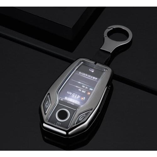 Metal Car Key Case Fully Protection Cover for BMW Serie 5/7 6GT BMW X5 X3 X4 X7 G12 G30 G31 G32 i8 for BMW LED Display Key Case
