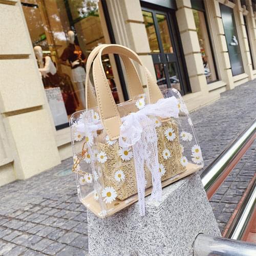 Summer Trendy Transparent Jelly Pack 2021 New Versatile Fashion Shoulder Crossbody Small Square Bag Women 's Handbag