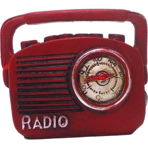 1/12 Scale Miniature Metal Red Color Radio Player Dolls House Ornaments
