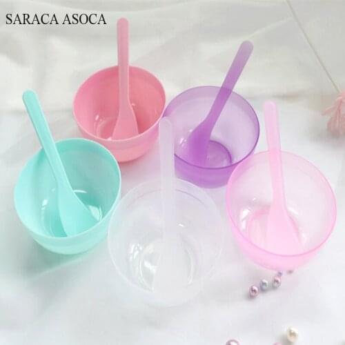 Wholesale Color Mask Bowl Set Plastic Mask Stick Adjustable Film Bowl DIY Beauty Makeup Mask Tool Stir Stick 50Pcs/Set