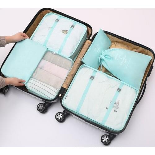 6 Pieces Luggage Storage Set Travel Classification Storage Bag Shoes Underwear Storage Bag Suitcase Accessories