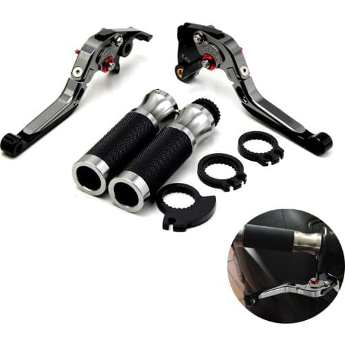 New Motorbike Brake Clutch Levers&7/8"Handlebar Hand Grips Titanium For Yamaha YZF R1 2002-2003 FZ1 FAZER 2001-2005 R6 99-04