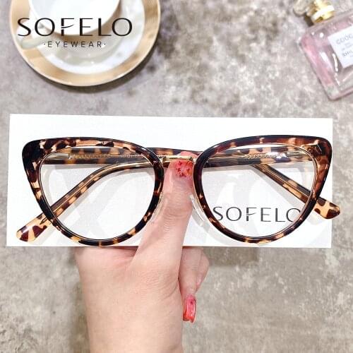 Leopard Cat Eye Prescription Glasses Frame Women Optical Myopia Eyeglasses Frame Female Anti Blue Light Computer Spectacles TR90