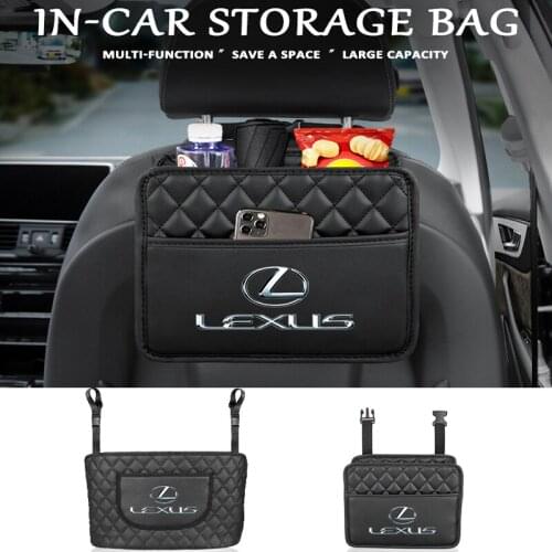 Car Seat Back Organizer Storage Bag Interior Parts Leather Bag Car ​Accessorie For Lexus CT200h ES250 ES300h IS250 IS200 GS300