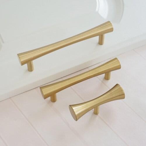 3.75" 5" Pure Copper Drawer Knobs Brass Door Pulls handle Kitchen Cabinet Handles T Type Cupboard Waodrobe Pull Handle 96 128mm