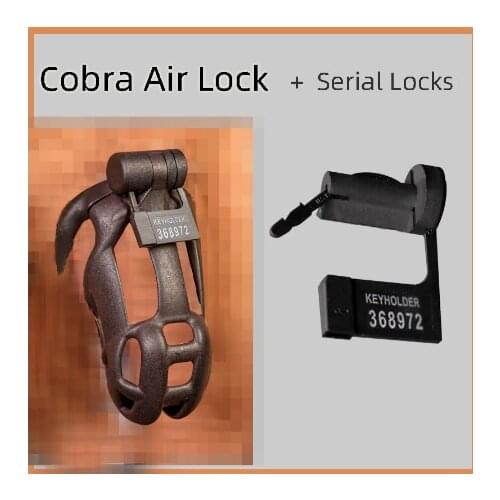 2021 New Design Air Lock Pin For Cobra Cock Cage with 5pcs Plastic One-time Code Lock Chastity Device Accessories Lock