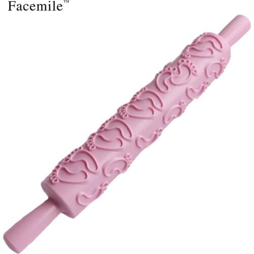 Facemile Cute Foot Shape Embossing Rolling Pins Sugar Craft Gift Fondant Cake Decoration 54056