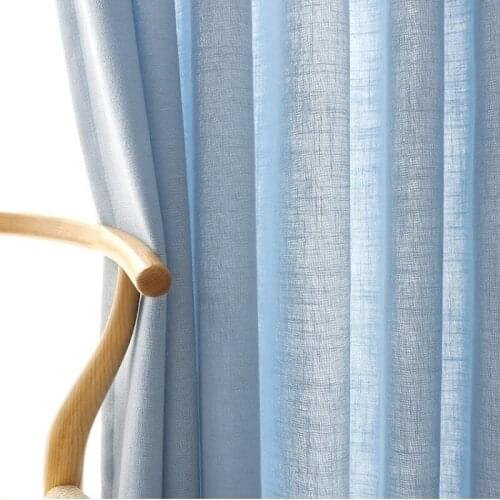 Modern simple curtain plain color window screen suitable for living room balcony bedroom study sunshade custom curtain