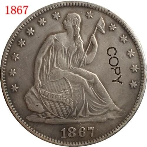 USA 1867 P,S SEATED LIBERTY HALF DOLLAR COPY COINS