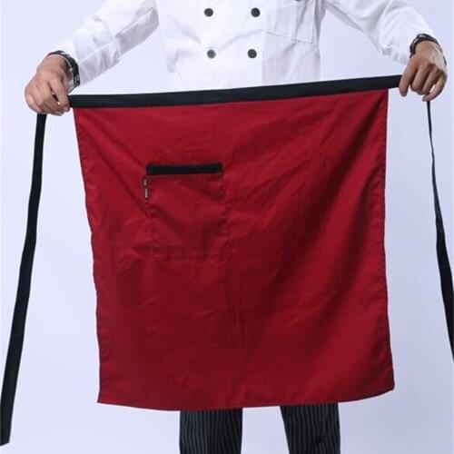 50pcs Universal Unisex Kitchen Cooking hotel chef aprons chef uniforms Waist Apron Short Apron Waiter Apron with Double Pockets