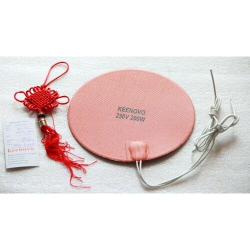 Dia200mm, 200W@230V Keenovo Universal Silicone Heater,3D Printer Heater,Heated Heat bed, Engine Oil Pan Heater