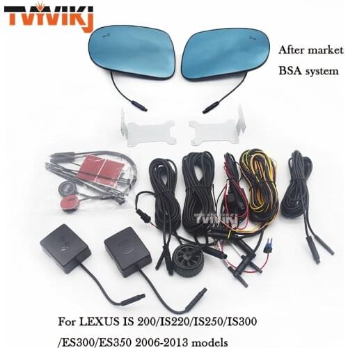 Outer Side rearview mirror blue glass Lens with Blind spot system For LEXUS IS200 IS220 IS250 IS300 ES300 ES350 2006-2013 BSA