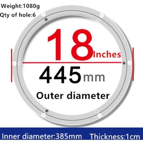 1pc 18 inches 44.5cm Big Aluminium Alloy Swivel Plate Lazy Susan Turntable Dining Table for Kitchen Furniture