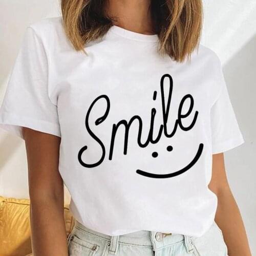 Women Printing Letter New Trend 90s Watercolor Fashion Female Tops Print Cartoon Lady Graphic Clothes Tees Tshirt T-Shirt