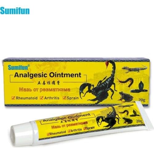 Sumifun 1box Scorpion Analgesic Ointment Body Joint Pain Cream Muscle Sprain Pain Ointment Chinese Herbal Medical Plaster K10009