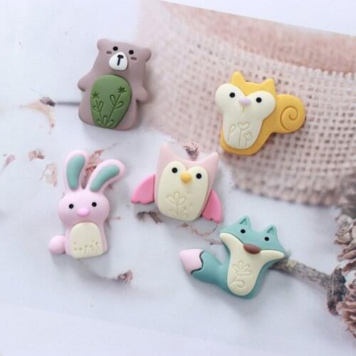 10Pcs/lot Cartoon Animals Flat back Resin Cabochon Scrapbooking Craft Fit Phone Case Decoration DIY Hair Bows Center Accessories