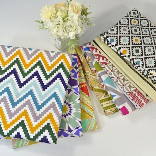 100cm*150cm/Piece,Geometric Printing Thickened Cotton Canvas Cloth,Clothing Tablecloth,Curtain Pillow Fabric,DIY Manual Material