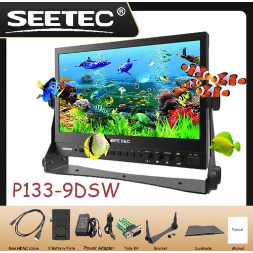 13.3" 3G-SDI/ HDMI Production Monitor with IPS FHD 1920x1080 Waveform Vector Scope Histogram P133-9DSW