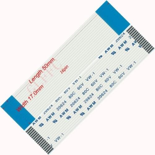 16pin 1.0pitch 50mm-190mm A-type Flexible Flat Cable FFC awm 20624 ROHS for TTL LCD DVD Computer