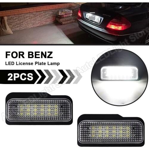 2Pcs For Mecedes-Benz W211 W203 W219 R171 Tesla Model S 2012-2016 White LED Car Rear License Plate Light Number Plate Lamp