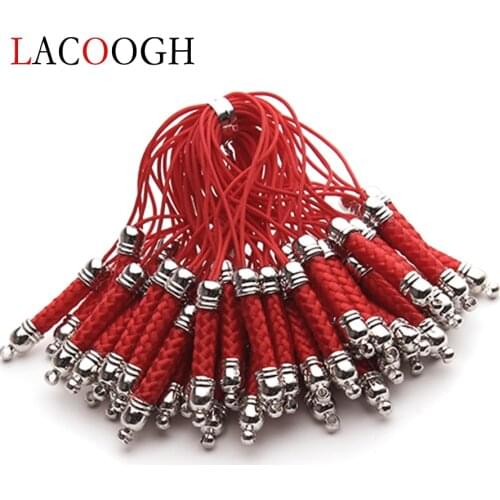 New Fashion 25pcs/lot Mobile Phone Pendants Strap Chain Braided Rope Cord Wire with Hole for Keychain Charm DIY Jewelry Findings