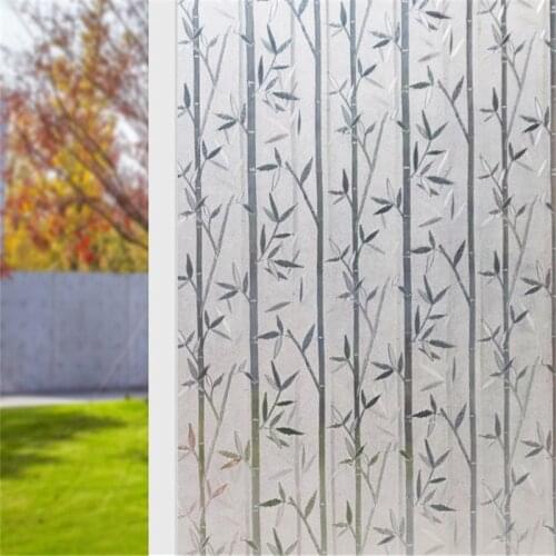3d Bamboo Leaf Pattern Electrostatic Glass Sticker Opaque Frosted Window Film Office Window Paper Toilet Insulation Pvc Film