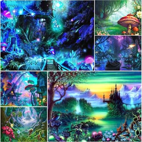 5D DIY Diamond Painting Landscape Picture Rhinestone Cross Stitch Kit Square/Round Diamond Embroidery Mosaic Decoration Gift