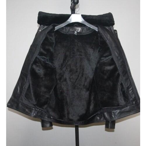 Free shipping.Plus size Brand classic men goatskin slim Jacket,mens motor genuine Leather safari style jacket.sales Detachable