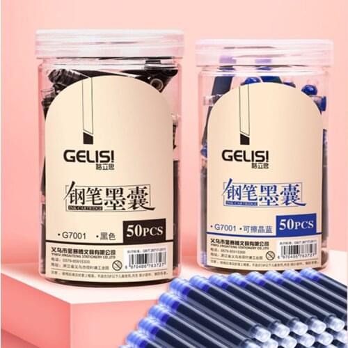 Large Capacity Practise Calligraphy Universal Black Blue Fountain Pen Ink Sac Erasable Student Writing Office Stationery UD88