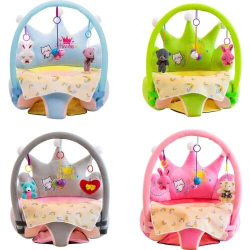 Baby Sofa cover Crown Cartoon Infant Comfort School Seat cover Child Anti-Fall Waist Backrest Stool No Filling