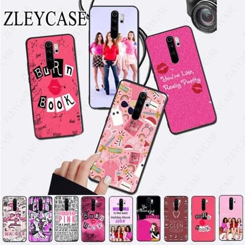 Burn Book Mean Girls Kiss Black TPU Soft Phone Cover for redmi note8pro note7 note5 note6pro 7A 8A 8 note9s note9pro Coque Shell