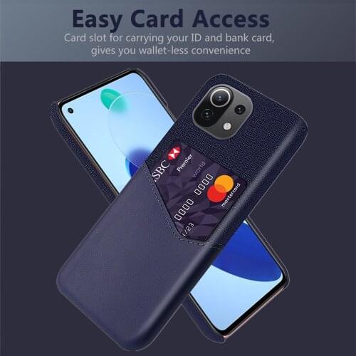 Cloth Texture Card Slot Cover For Xiaomi Mi 11 Lite 5G Funda Luxury Febric Slim Antiskid Case For Xiomi Mi11 Lite 6.55" Coque