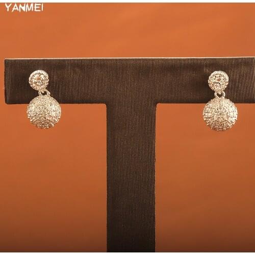 Exquisite Small Round Earrings for Women Cute Girl Fashion Shiny Zircon Earrings Casual Daily Girl Gift фурнитура для украшений