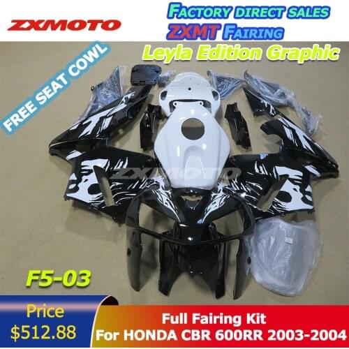 ZXMT Motorcycle Panel Bodywork Full Fairing Kit ABS Plastic Fit For Honda 2003-2004 CBR600RR F5 03 Leyla Edition Graphic 2021